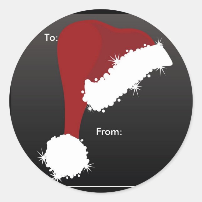 Weihnachtsmannmützen Runder Aufkleber (Vorderseite)