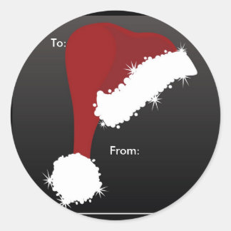 Weihnachtsmannmützen Runder Aufkleber