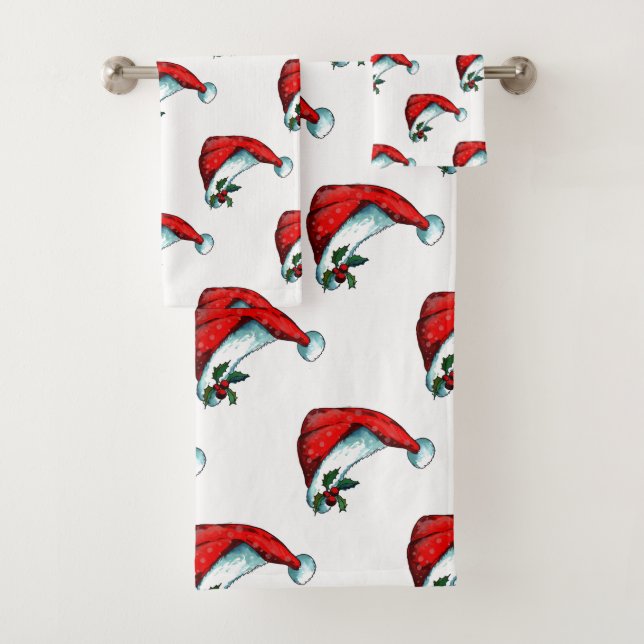 Weihnachtsmannmützen Weihnachtsbadehandtuch Set (Insitu)