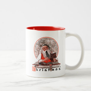 Weihnachtsmanns Ausgaben Zweifarbige Tasse