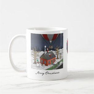Weihnachtsmanns Heißluftballon Kaffeetasse