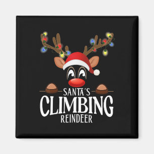 Weihnachtsmanns kletternde Rentiere Lustige Weihna Magnet