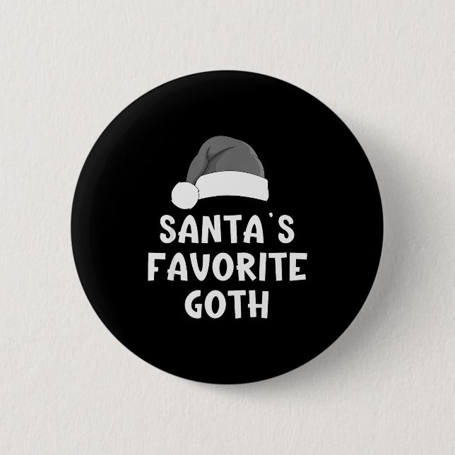 Weihnachtsmanns Lieblings-Goth-Fun-Xmas-Pyjama  Button (Vorderseite)