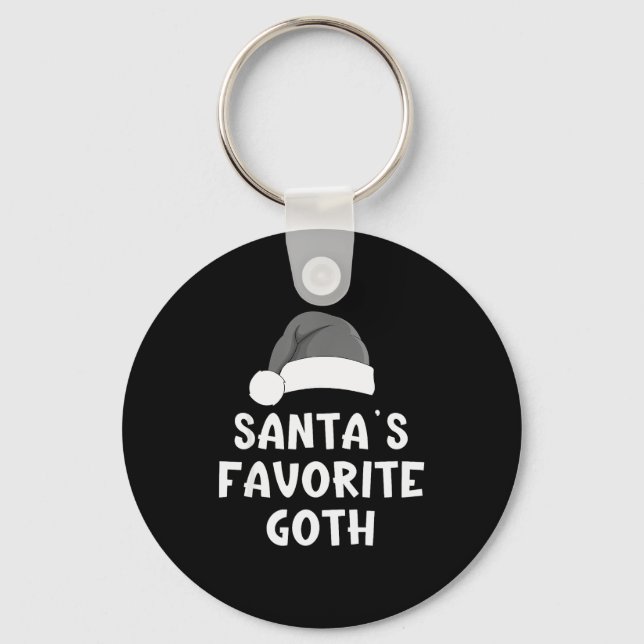 Weihnachtsmanns Lieblings-Goth-Funny-Xmas-Schlafan Schlüsselanhänger (Vorderseite)