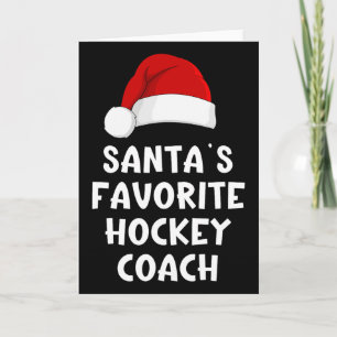 Weihnachtsmanns Lieblings-Hockey-Trainer Lustiges Karte