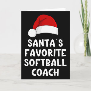 Weihnachtsmanns Lieblings-Softll-Coach Lustiger Xm Karte