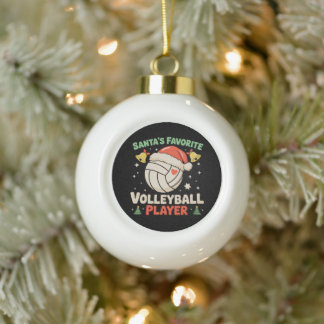 Weihnachtsmanns Lieblings-Volleyballspieler Weihna Keramik Kugel-Ornament