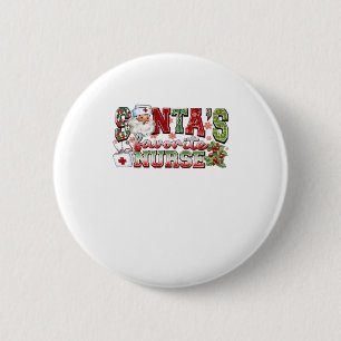 Weihnachtsmanns Lieblingskrankenschwester, Frohe K Button