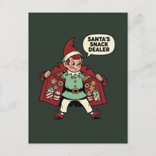 Weihnachtsmanns Snack-Händler-Christmas-Elf Postkarte
