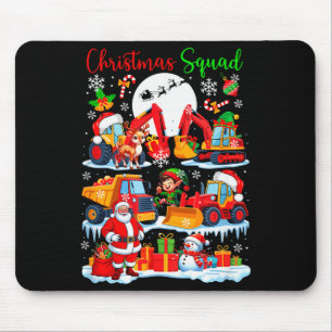 Weihnachtsmannschaft Baustellen LKWs Bagger San Mousepad