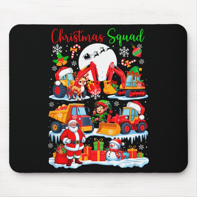 Weihnachtsmannschaft Baustellen LKWs Bagger San Mousepad (Vorne)
