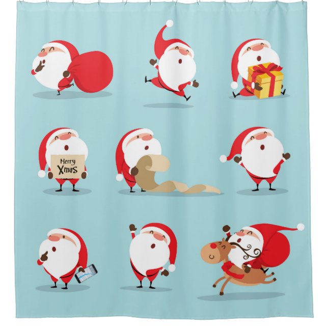 Weihnachtsmannschaft. Duschvorhang (Vorderseite)
