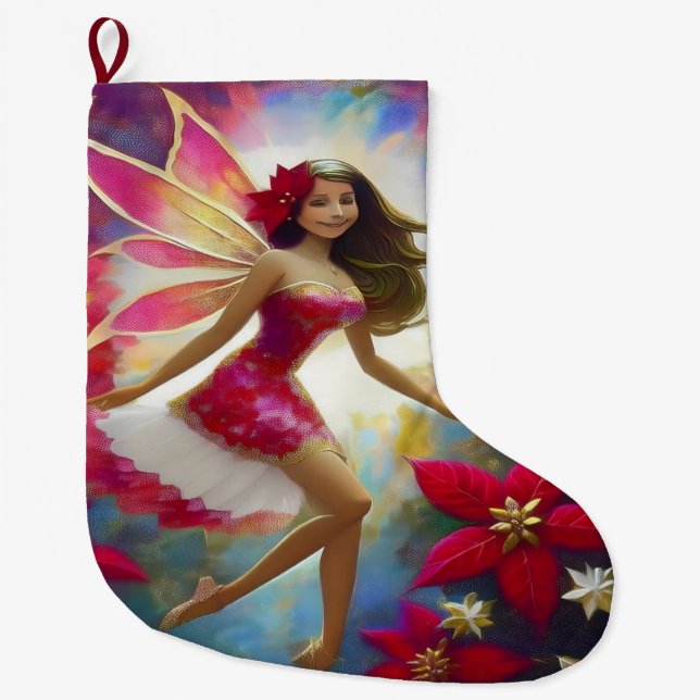 Weihnachtsmannschaft - Hellbraune Haare Großer Weihnachtsstrumpf (Vorderseite)