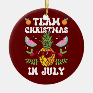 Weihnachtsmannschaft im Juli Santa Sarcastic Spaß Keramik Ornament