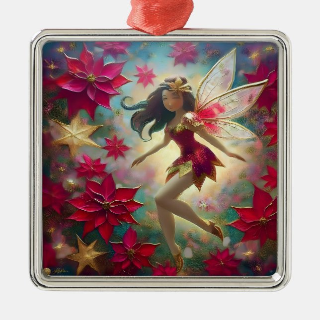Weihnachtsmannschaft - Mittelbraune Haare Ornament Aus Metall (Vorne)