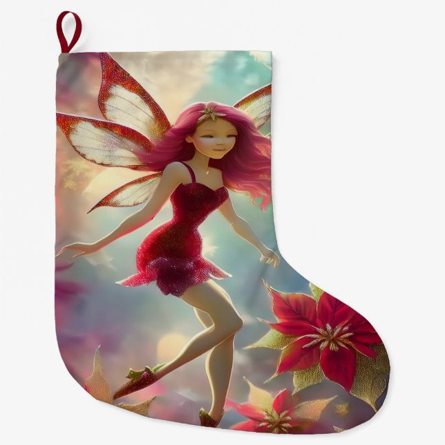 Weihnachtsmannschaft - Rose Rotes Haar Großer Weihnachtsstrumpf (Vorderseite)
