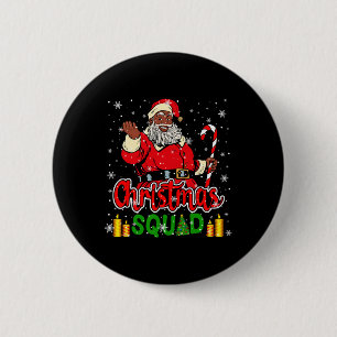 Weihnachtsmannschaft Santa Afro Mann Stolz Schwarz Button