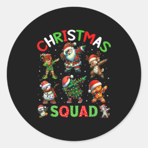 Weihnachtsmannschaft Santa Dabbing Elf Familie Pas Runder Aufkleber