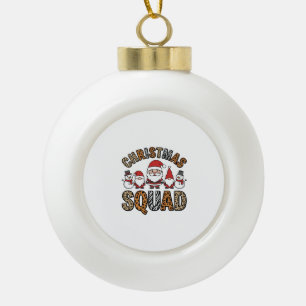 Weihnachtsmannschaft Santa Schneemann Leoparden-Dr Keramik Kugel-Ornament