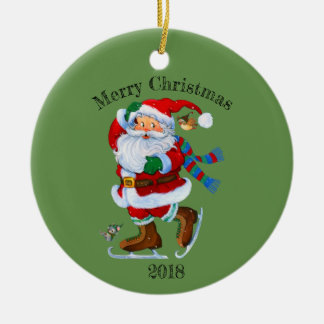 Weihnachtsmannverzierung u. -jahr keramik ornament