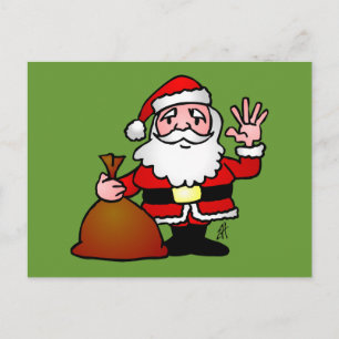 Weihnachtsmannwellenartig bewegen feiertagspostkarte