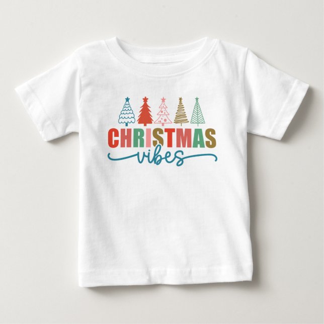 Weihnachtsmäntel - farbenfrohe Urlaubsmuster Baby T-shirt (Vorderseite)