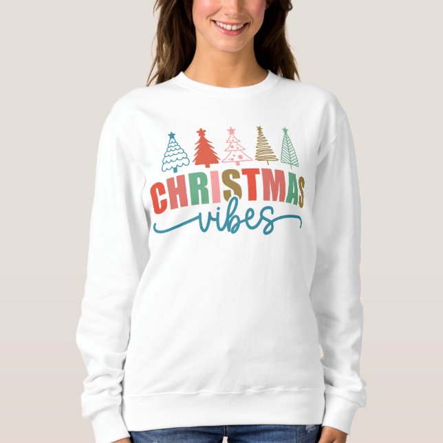 Weihnachtsmäntel - farbenfrohe Urlaubsmuster Sweatshirt (Vorderseite)