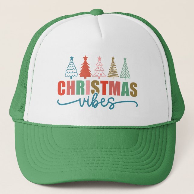 Weihnachtsmäntel - farbenfrohe Urlaubsmuster Truckerkappe (Vorderseite)
