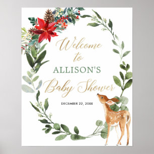 Weihnachtsmäntel Hirsche Babydusche Begrüßungspake Poster