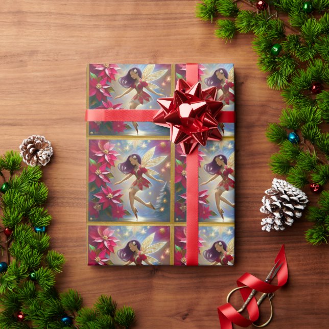 Weihnachtsmärchen - Straight Plum Hair Geschenkpapier (Feiertagsgeschenk)