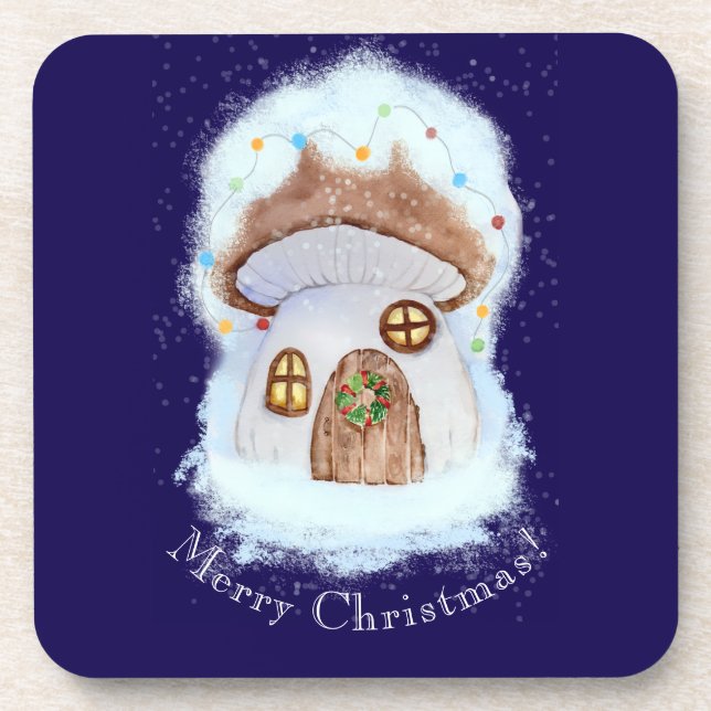 Weihnachtsmärchenhaus Getränkeuntersetzer (Vorderseite)