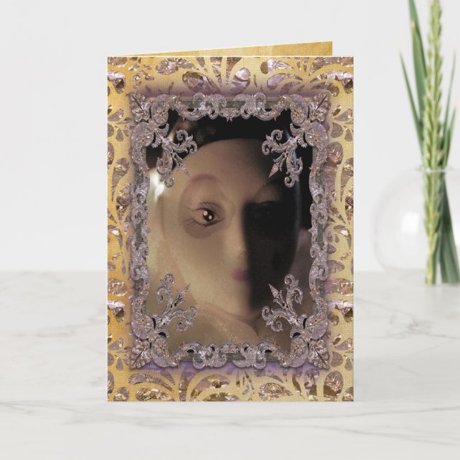 Weihnachtsmarionette viktorianisch feiertagskarte (Vorderseite)