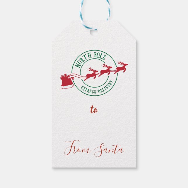 Weihnachtsmarke Nordpol Lieferung Geschenkanhänger (Rückseite)