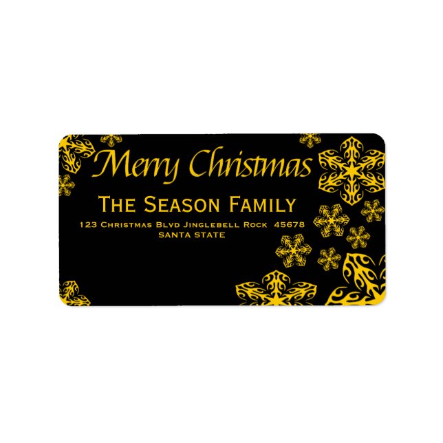 Weihnachtsmarke Snowflake Adressaufkleber (Vorne)