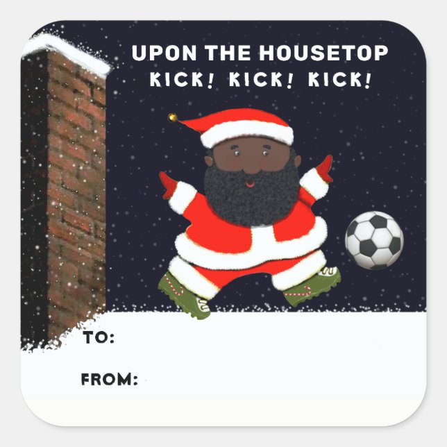 Weihnachtsmarken für Fußball Quadratischer Aufkleber (Vorderseite)