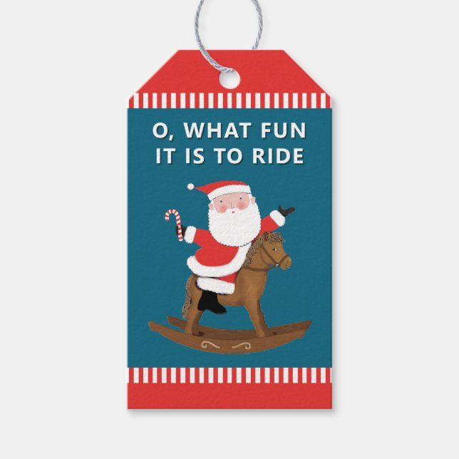 Weihnachtsmarken für Reittiere Geschenkanhänger (Vorderseite)