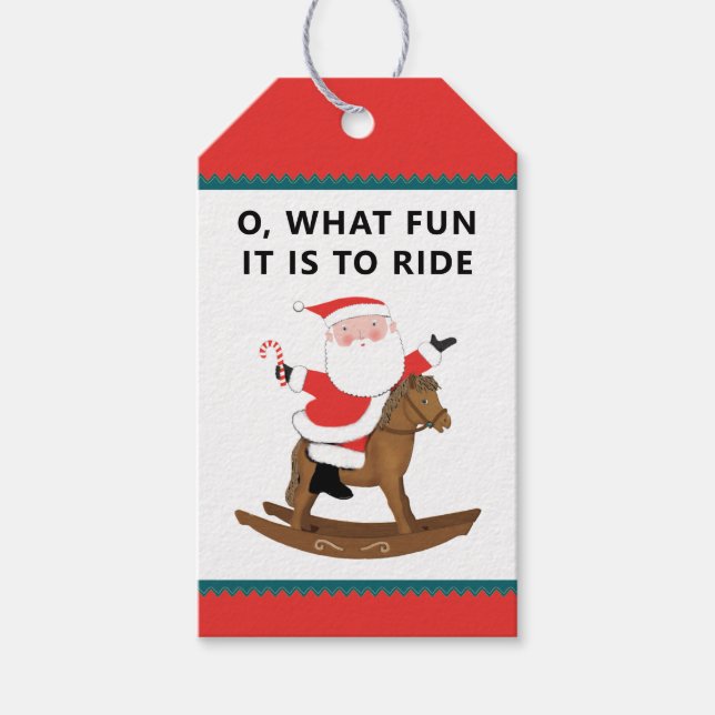 Weihnachtsmarken für Reittiere Geschenkanhänger (Vorderseite)