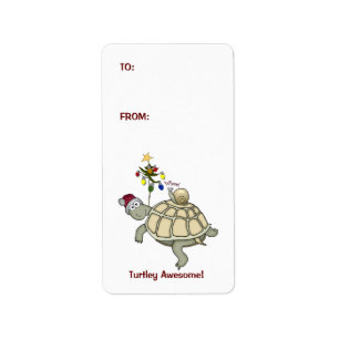 Weihnachtsmarken für Schildkröten und Schnecken Adressaufkleber