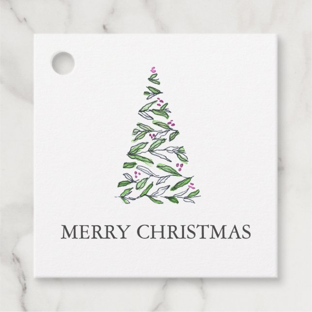 Weihnachtsmarken für Wasserfarben Geschenkanhänger (Vorderseite)