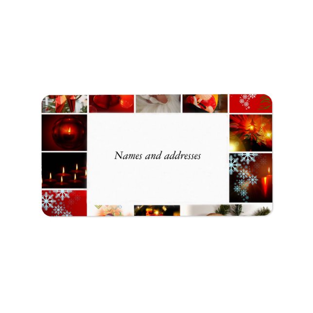 Weihnachtsmarken mit der Urlaubsgrenze Adressaufkleber (Vorne)