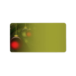 Weihnachtsmarken mit roten und grünen Ornamenten Adressaufkleber
