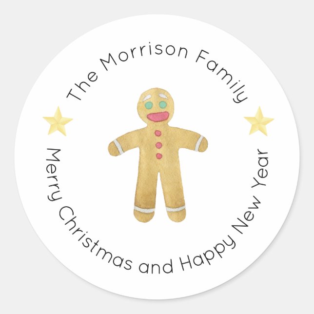 Weihnachtsmarken, Weihnachtskleber, Geschenke Runder Aufkleber (Vorderseite)
