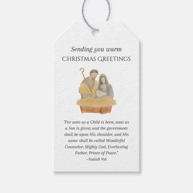 Weihnachtsmarken zum Thema Schrift Geschenkanhänger (Vorderseite)