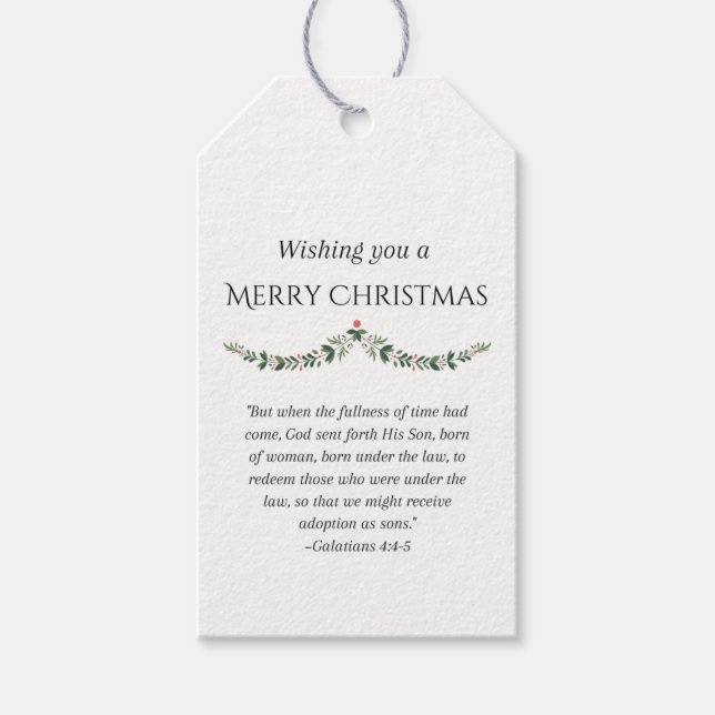 Weihnachtsmarken zum Thema Schrift Geschenkanhänger (Vorderseite)