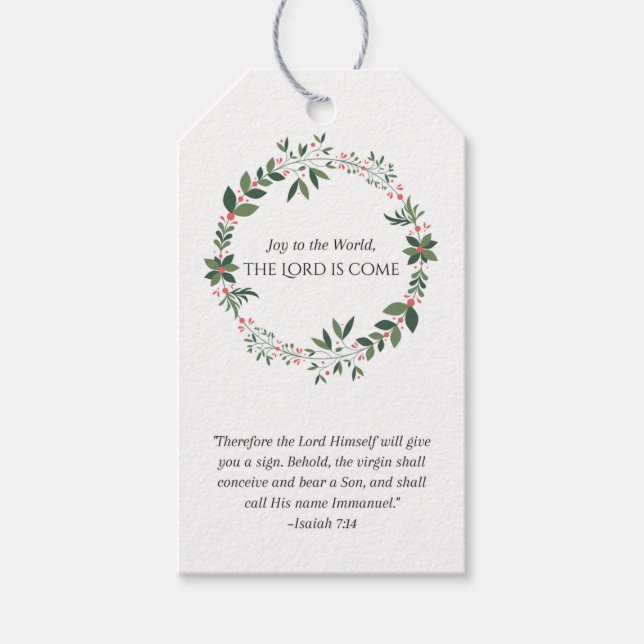 Weihnachtsmarken zum Thema Schrift Geschenkanhänger (Vorderseite)