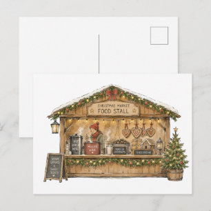 Weihnachtsmarkt-Essenstand für Feinschmecker Postkarte