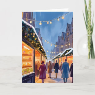 Weihnachtsmarkt Frohe Weihnachten Malerei Karte