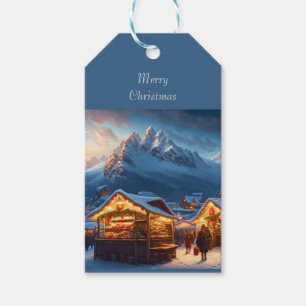 Weihnachtsmarkt in den Bergen - Brauch Geschenkanhänger