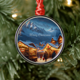 Weihnachtsmarkt in den Bergen - Brauch Ornament Aus Metall
