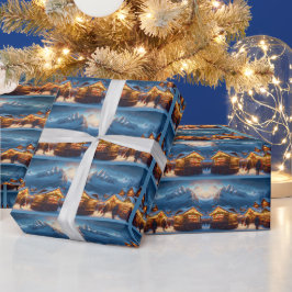 Weihnachtsmarkt in den Bergen Geschenkpapier